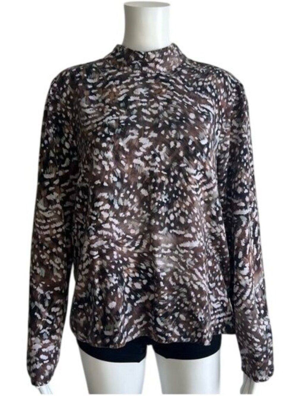 Cloth & Stone Printed High Neck Blouse - L